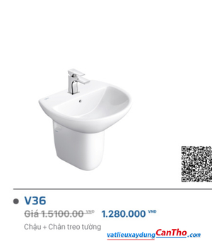 Lavabo + Chân Viglacera V36