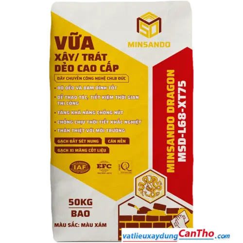 Vữa xây / trát dẻo cao cấp MINSANDO MSD-L68-XT75